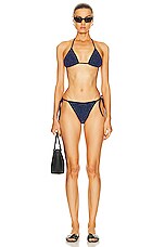 Hunza G Gina Lurex Bikini in Navy & Silver, view 4, click to view large image.