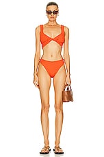 Hunza G Juno Bikini in Metallic Tangerine, view 1, click to view large image.