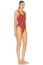 Hunza G Domino One Piece Swimsuit in Metallic Rosewood, view 2, click to view large image.
