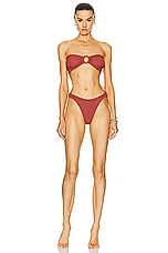 Hunza G Gloria Bikini Set in Metallic Rosewood, view 1, click to view large image.