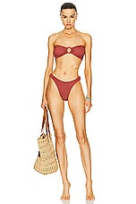 Hunza G Gloria Bikini Set in Metallic Rosewood, view 4, click to view large image.