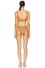 Hunza G Hallie Bikini Set in Metallic Cocoa, view 3, click to view large image.