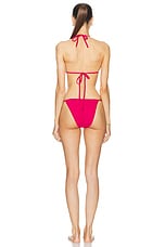 Hunza G Gina Bikini Set in Metallic Raspberry, view 3, click to view large image.