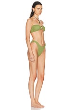 Hunza G Gloria Bikini Set in Metallic Moss, view 2, click to view large image.