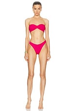 Hunza G Jean Bikini Set in Metallic Raspberry, view 1, click to view large image.