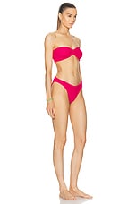 Hunza G Jean Bikini Set in Metallic Raspberry, view 2, click to view large image.
