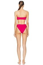 Hunza G Jean Bikini Set in Metallic Raspberry, view 3, click to view large image.