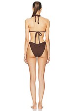 Hunza G Tammy Bikini Set in Metallic Chocolate, view 3, click to view large image.