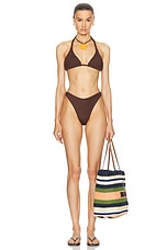 Hunza G Tammy Bikini Set in Metallic Chocolate, view 4, click to view large image.
