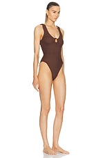Hunza G Celine One Piece Swimsuit in Metallic Chocolate, view 2, click to view large image.