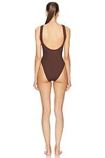 Hunza G Celine One Piece Swimsuit in Metallic Chocolate, view 3, click to view large image.