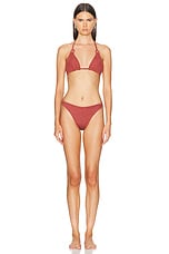 Hunza G Eva Bikini in Metallic Rosewood, view 1, click to view large image.