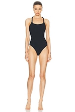Hunza G Bette Swim One Piece in Black, view 1, click to view large image.