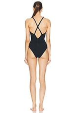 Hunza G Bette Swim One Piece in Black, view 3, click to view large image.
