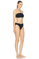 Hunza G Tracey Frill Bikini in Black & Black, view 2, click to view large image.