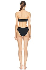 Hunza G Tracey Frill Bikini in Black & Black, view 3, click to view large image.