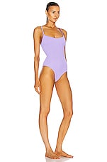 Hunza G Pamela One Piece Swimsuit in Lilac, view 2, click to view large image.
