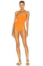 Hunza G Pamela One Piece Swimsuit in Orange, view 1, click to view large image.
