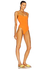 Hunza G Pamela One Piece Swimsuit in Orange, view 2, click to view large image.