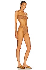 Hunza G Gloria Bikini Set in Metallic Cocoa, view 2, click to view large image.