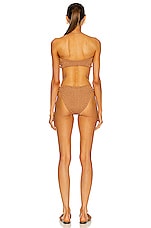 Hunza G Gloria Bikini Set in Metallic Cocoa, view 3, click to view large image.