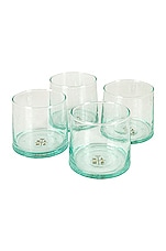 HAWKINS NEW YORK Recycled Glassware Set of 4 Medium Cup in Blue, view 1, click to view large image.