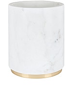 HAWKINS NEW YORK Utility Canister in White & Brass, view 1, click to view large image.