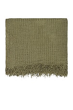 HAWKINS NEW YORK Simple Linen Throw in Olive, view 1, click to view large image.