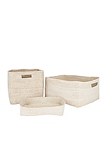 HAWKINS NEW YORK Essential Woven Storage Set Of 3 in White, view 1, click to view large image.