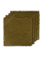HAWKINS NEW YORK Essential Set of 4 Dinner Napkins in Olive, view 1, click to view large image.