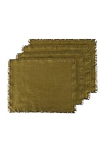 HAWKINS NEW YORK Essential Set of 4 Cotton Placemats in Olive, view 1, click to view large image.