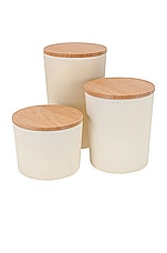 HAWKINS NEW YORK Essential Set of 3 Lidded Containers in Ivory, view 1, click to view large image.