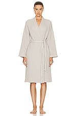 HAWKINS NEW YORK Simple Waffle Bathrobes in Light Grey, view 1, click to view large image.
