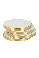 HAWKINS NEW YORK Simple Marble Set Of 4 Coasters in White, view 1, click to view large image.