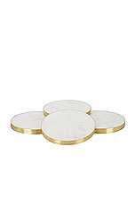 HAWKINS NEW YORK Simple Marble Set Of 4 Coasters in White, view 3, click to view large image.