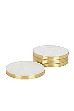 HAWKINS NEW YORK Simple Marble Set Of 4 Coasters in White, view 4, click to view large image.