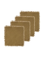 HAWKINS NEW YORK Essential Set Of 4 Cocktail Napkins in Olive, view 1, click to view large image.