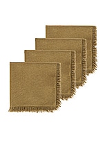 HAWKINS NEW YORK Essential Set Of 4 Cocktail Napkins in Olive, view 2, click to view large image.