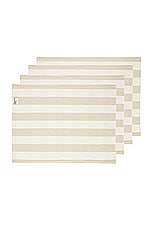 HAWKINS NEW YORK Essential Striped Set Of 4 Placemats in Ivory & Flax, view 2, click to view large image.
