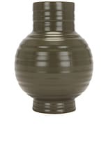 HAWKINS NEW YORK Essential Large Ceramic Vase in Olive, view 1, click to view large image.