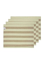 HAWKINS NEW YORK Essential Striped Set Of 4 Placemats in Olive & Sage, view 2, click to view large image.