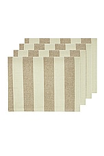HAWKINS NEW YORK Essential Striped Set Of 4 Placemats in Olive & Sage, view 3, click to view large image.