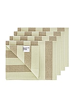 HAWKINS NEW YORK Essential Striped Set Of 4 Placemats in Olive & Sage, view 4, click to view large image.