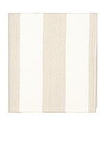 HAWKINS NEW YORK Essential Striped Tablecloth in Ivory & Flax, view 1, click to view large image.