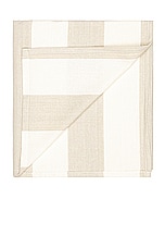 HAWKINS NEW YORK Essential Striped Tablecloth in Ivory & Flax, view 2, click to view large image.