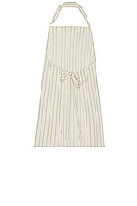 HAWKINS NEW YORK Essential Striped Apron in Flax & Ivory, view 2, click to view large image.