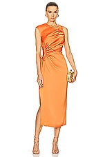 ILA Grace Side Cut Out Midi Dress in Orange, view 1, click to view large image.