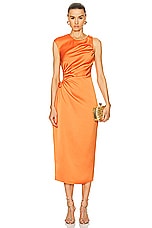 ILA Grace Side Cut Out Midi Dress in Orange, view 2, click to view large image.