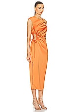 ILA Grace Side Cut Out Midi Dress in Orange, view 3, click to view large image.