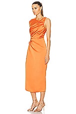 ILA Grace Side Cut Out Midi Dress in Orange, view 4, click to view large image.